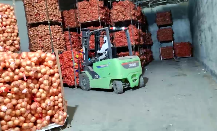 js1996官网鲲鹏系列新能源叉车，为食品冷库工厂注入绿色动能